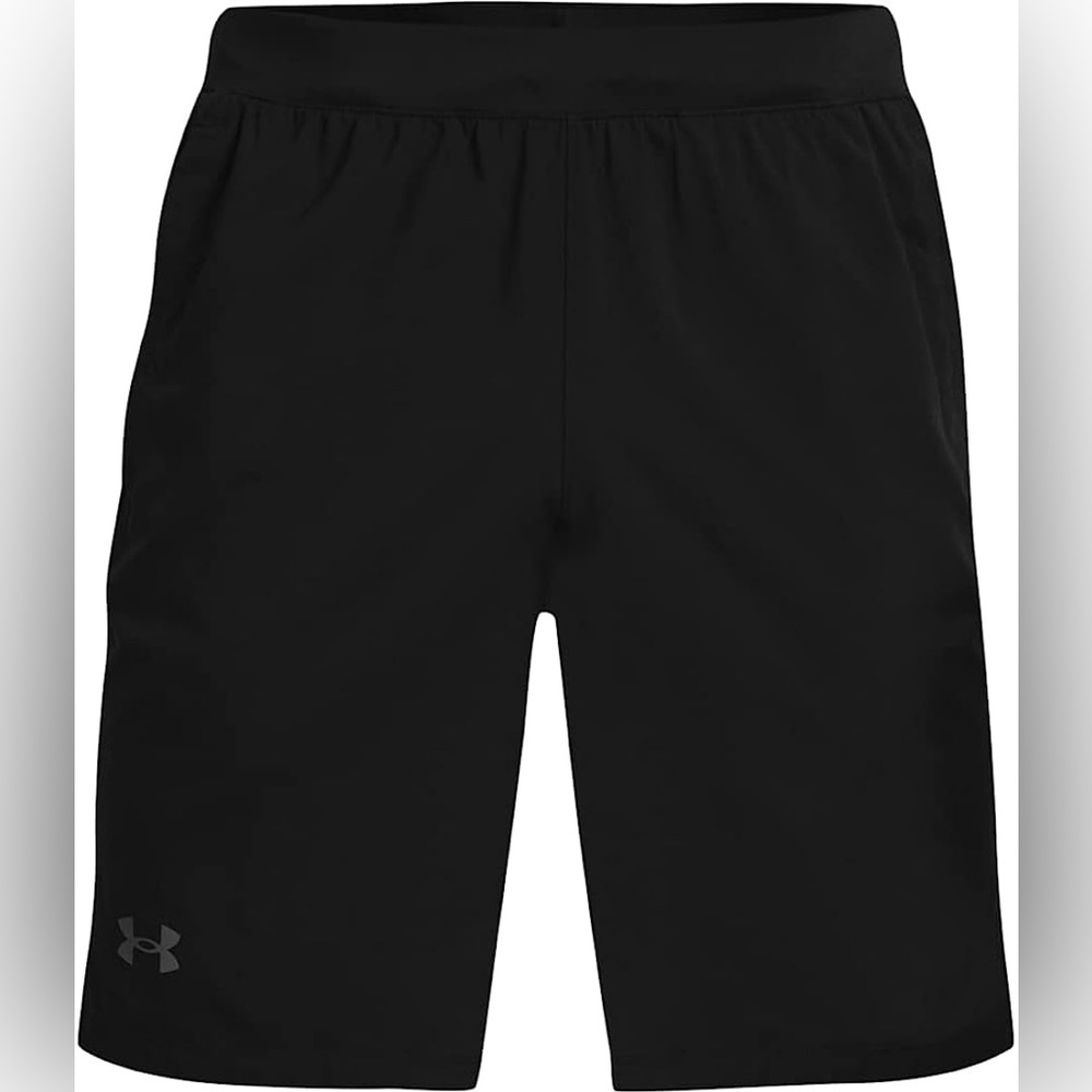 UNDER ARMOR men’s Heatgear Loose Black Mesh Shorts Elastic Waist Drawstring